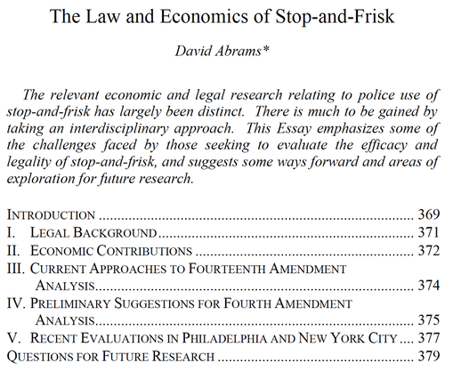 The Law and Economics of Stop-and-Frisk preview